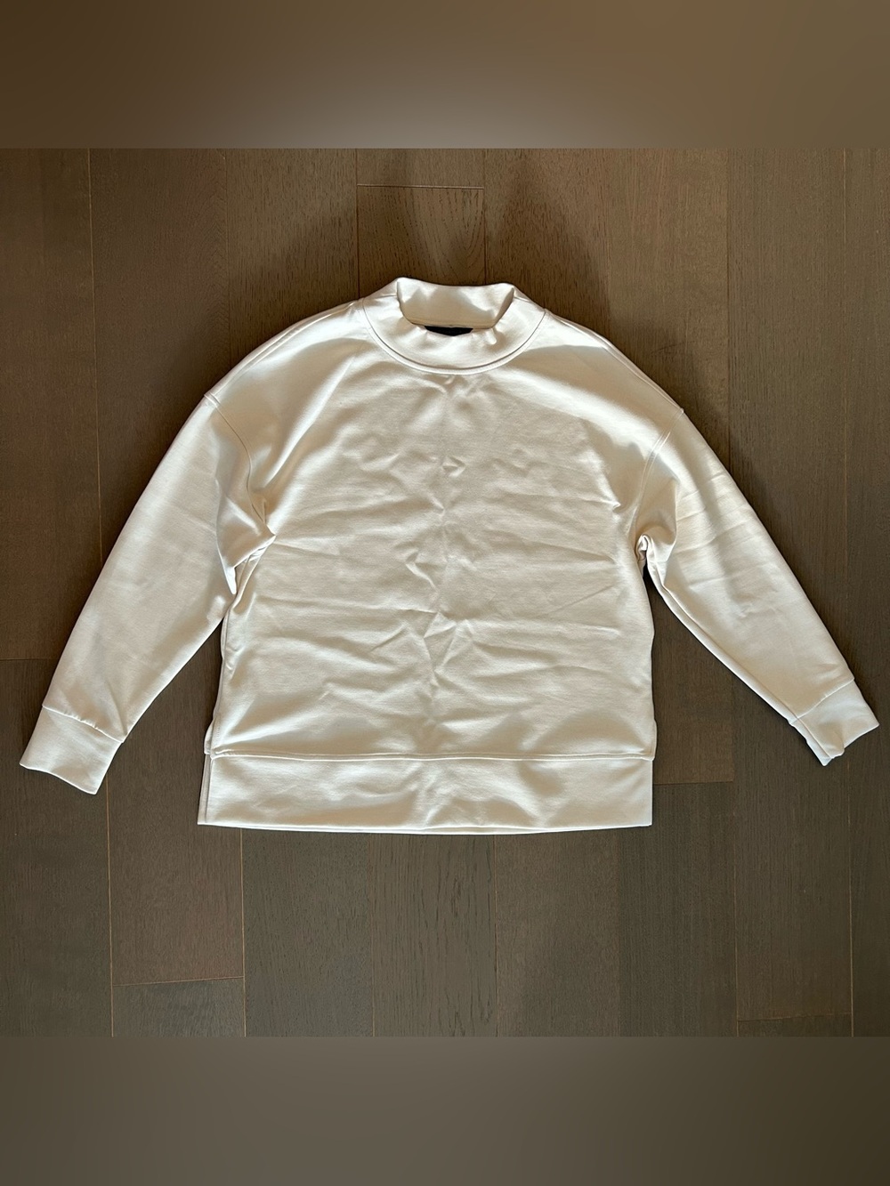 Banana Republic Ivory Cream Long Sleeve Scuba Tunic Sweater
